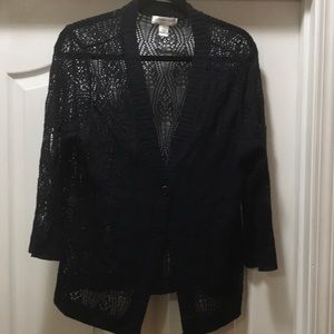 Navy Blue crocheted cardigan